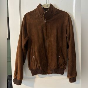 Paul Stuart Brown Suede Bomber Jacket